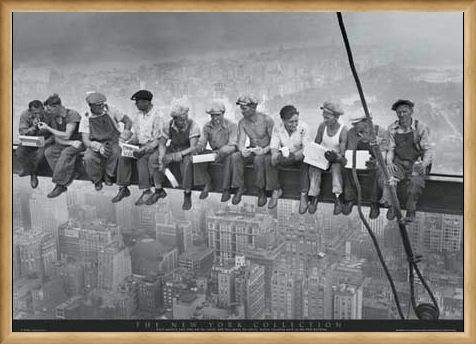 Framed Framed Men on a Girder Having Lunch - New York City Collection