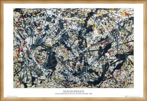Framed Framed Silver on Black - By Jackson Pollock