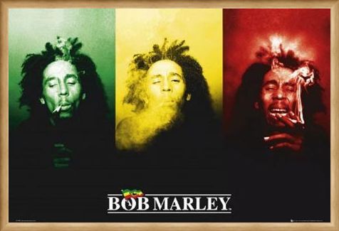 Framed Framed Ganja in Green, Red and Gold - Bob Marley