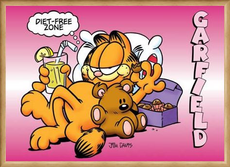 Framed Framed Diet Free Zone - Garfield