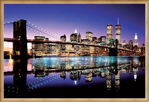 Framed Framed Twilight Technicolor - Brooklyn Bridge
