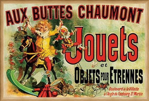 Framed Framed Aux Buttes Chaumont Jouets - Vintage Advertising Poster