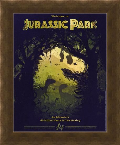 Framed Framed Dino Silhouette - Jurassic Park