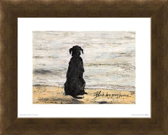 Framed Framed Black Dog Going Home - Sam Toft