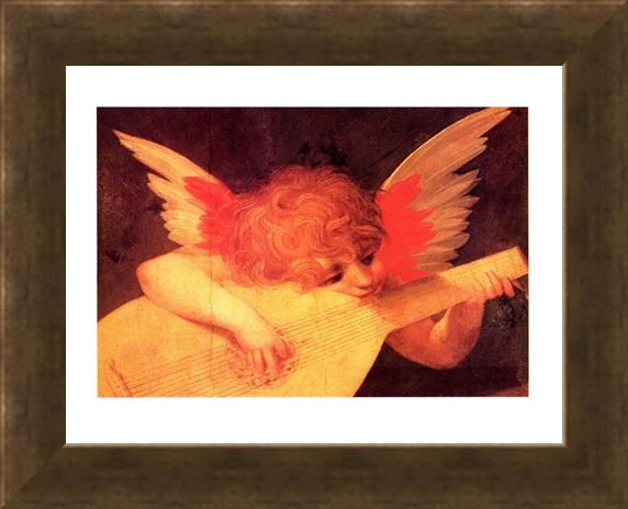 Framed Framed Putto Musicante - Rosso Fiorentino