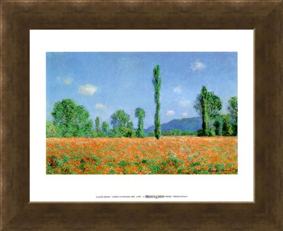 Framed Framed Campo Di Papaveri 1890 - Claude Monet
