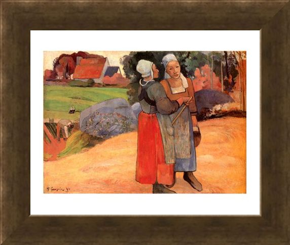 Framed Framed Paysannes Bretonnes - Paul Gauguin