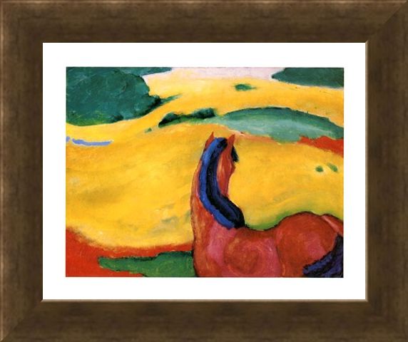Framed Framed Pferd In Der Landschaft - Franz Marc