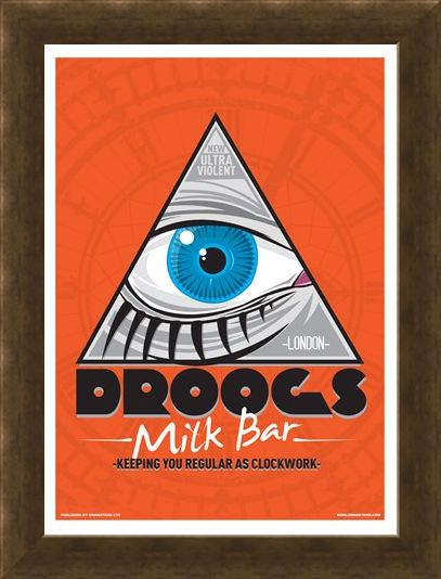 Framed Framed Droogs Milk Bar Mini Poster - Inspired By Clockwork Orange