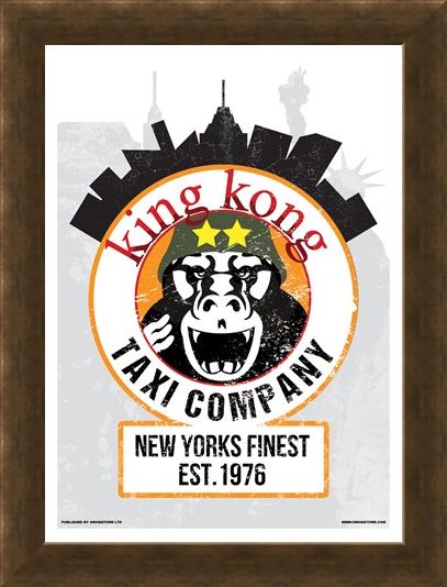 Framed Framed King Kong Taxi Company Mini Poster - Inspired By Taxi Driver