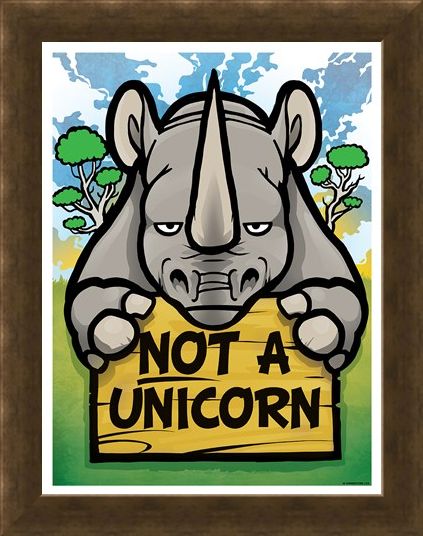 Framed Framed Not A Unicorn Mini Poster - Realist