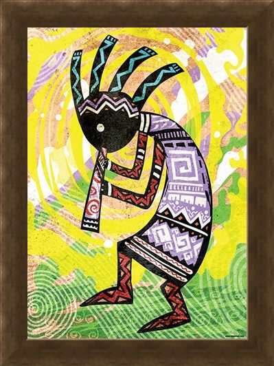 Framed Framed Kokopelli - Ancient Fertility God