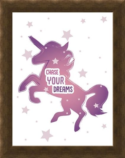 Framed Framed Chase Your Dreams - Motivational Unicorn