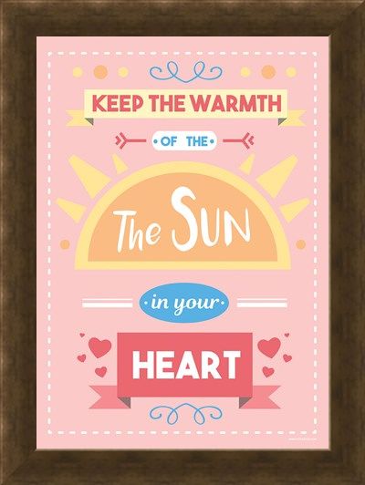 Framed Framed Keep The Warmth Of The Sun In Your Heart - Motivational