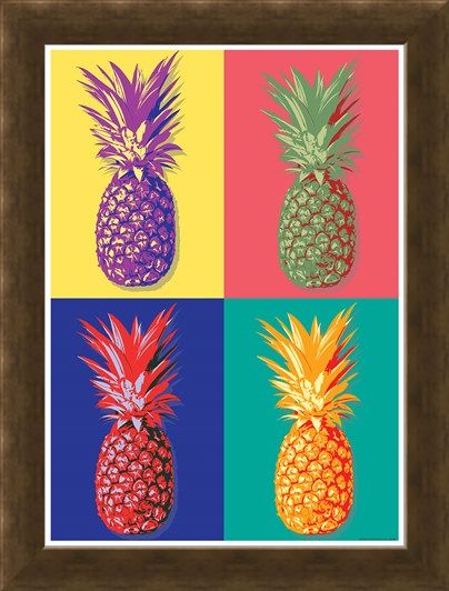 Framed Framed Taste of the Tropics - Pop Art Pineapple