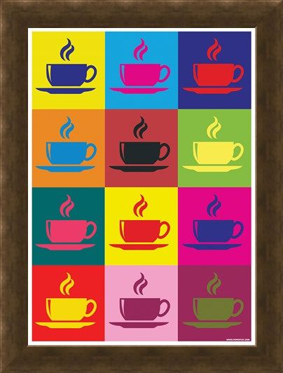 Framed Framed Coffee Kaleidoscope - Pop Art Percolator