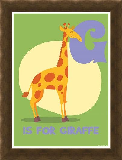 Framed Framed G...is for Giraffe - Animal Education