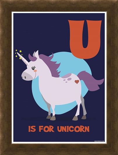 Framed Framed U Is For Unicorn - Learning With Pictures