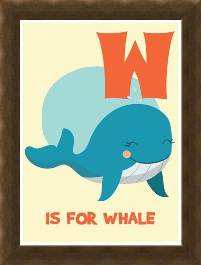 Framed Framed W Is For Whale - Learning By Pictures