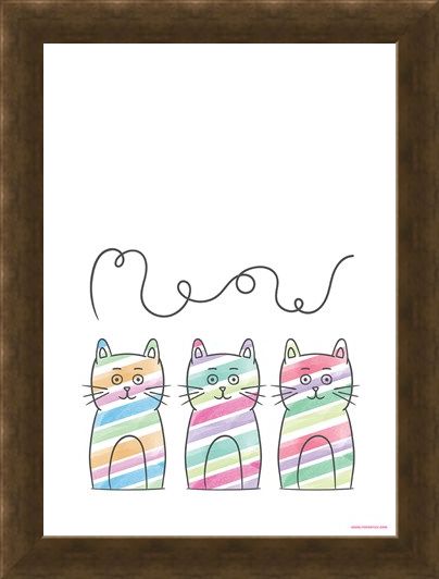Framed Framed Meow - Stripy Trio