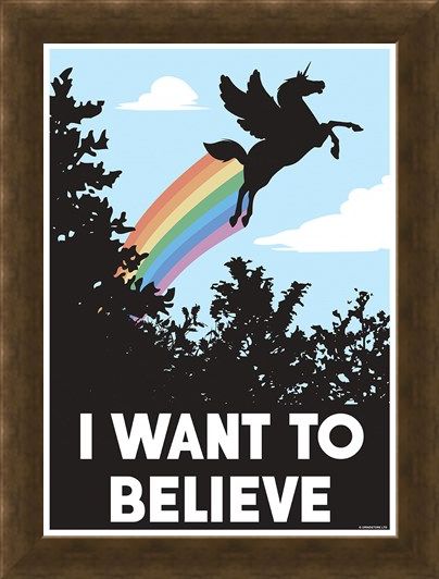 Framed Framed Delusional Unicorn - I Want To Believe