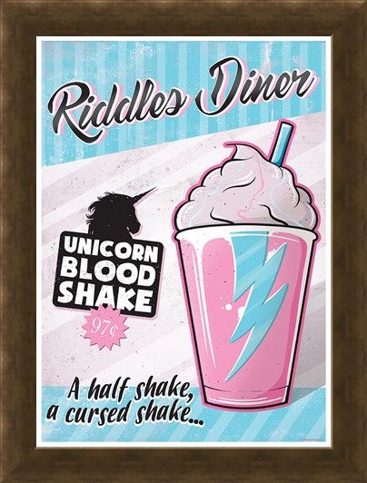 Framed Framed Riddles Diner - Unicorn Blood Shake