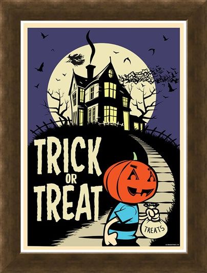 Framed Framed Trick Or Treat - Retro Halloween