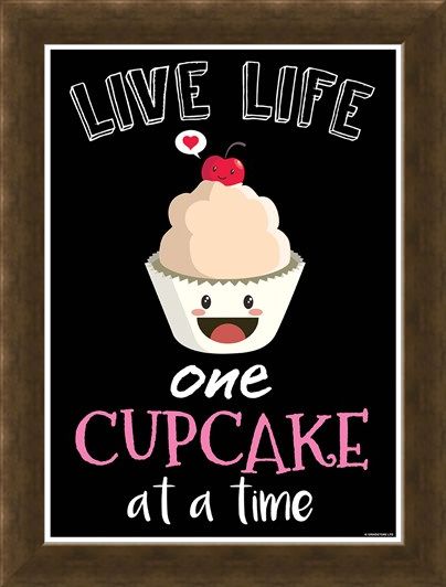 Framed Framed Cheeky Treat - Live Life One Cupcake At A Time