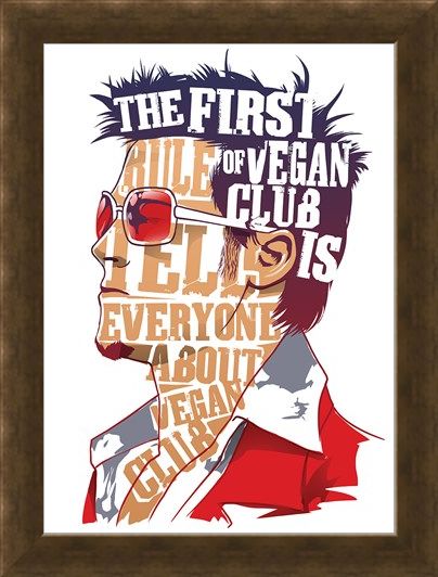Framed Framed The First Rule Of Vegan Club Mini Poster -
