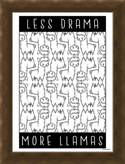 Framed Framed Less Drama More Llamas - Furry Frenzy