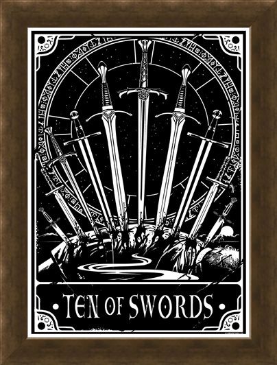 Framed Framed Ten Of Swords - Deadly Tarot