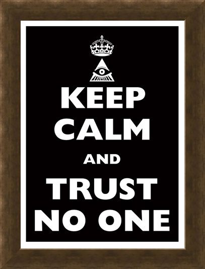 Framed Framed Keep Calm & Trust No One - Keep Calm & Carry On