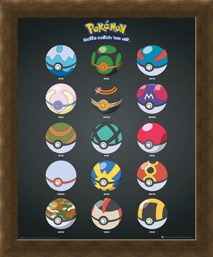 Framed Framed Pokeballs - Pokemon