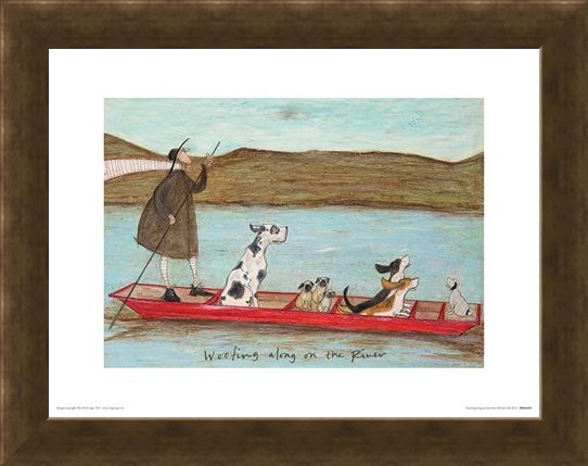 Framed Framed Woofing Along On The River - Sam Toft