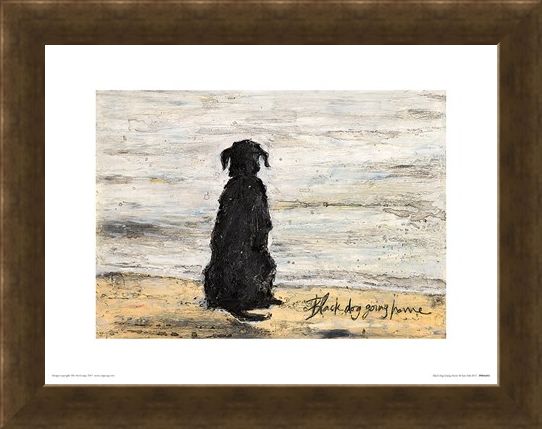 Framed Framed Black Dog Going Home - Sam Toft