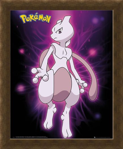 Framed Framed Mewtwo Neon - Pokemon