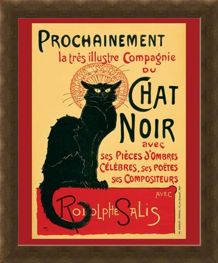 Framed Framed Tournee du Chat Noir (Turn of the Black Cat) - Theophile Alexandre Steinlen