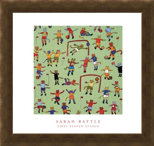 Framed Framed Football Cats - Sarah Battle
