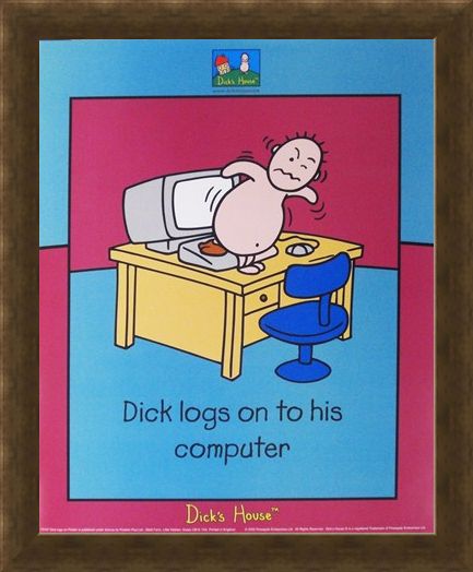 Framed Framed Dick Logs on to his Computer - Dick's House
