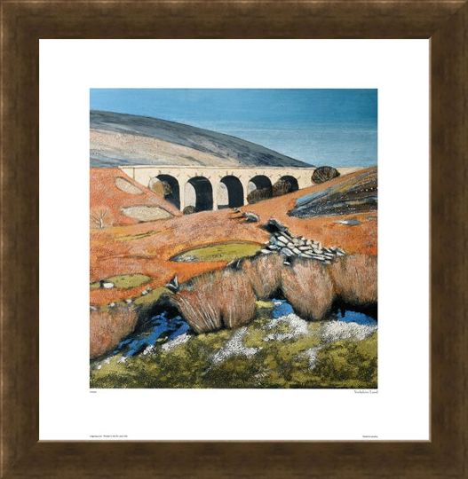 Framed Framed Yorkshire Landscape with Viaduct - Lydia Bauman