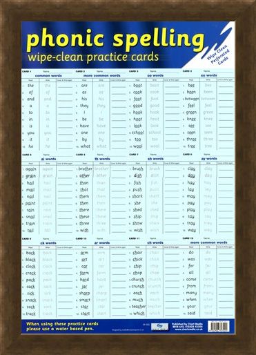Framed Framed Phonic Spelling Practice Cards - Learning to Spell