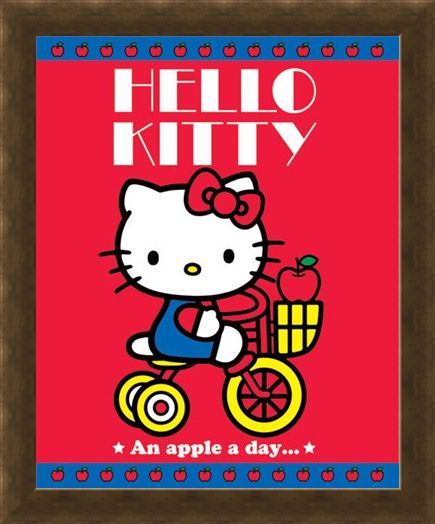 Framed Framed Hello Kitty - An Apple A Day
