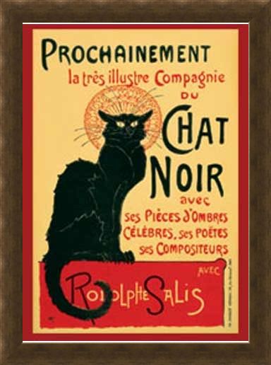 Framed Framed Tournee du Chat Noir (Turn of the Black Cat) - Theophile Alexandre Steinlen