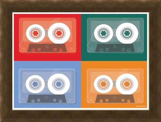 Framed Framed Colourful Tapes - Cassette Quad