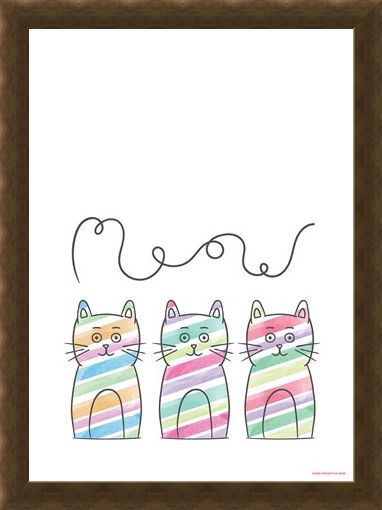 Framed Framed Meow - Stripy Trio
