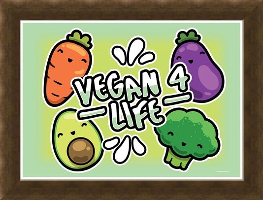 Framed Framed Fruits & Roots! - Vegan 4 Life