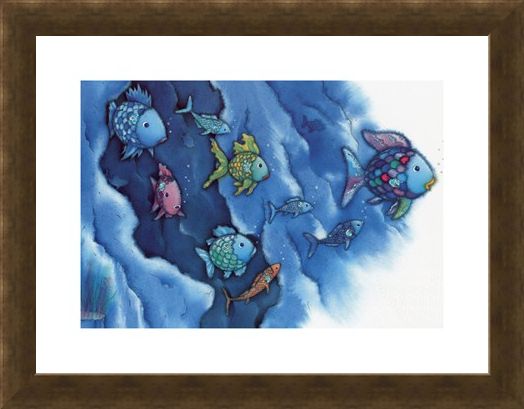 Framed Framed Rainbow Fish Plays with all his Friends - Marcus Pfister