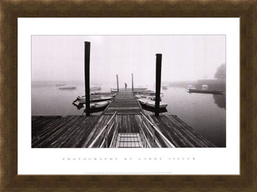 Framed Framed Misty Harbour - Larry Silver