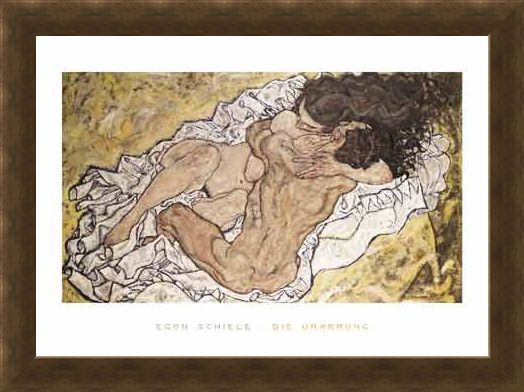 Framed Framed The Embrace (Lovers II), 1917 - Egon Schiele