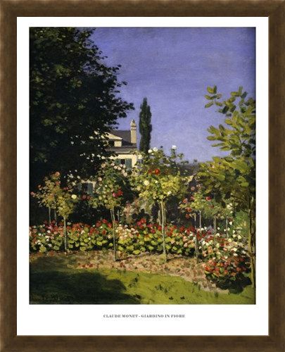 Framed Framed The Garden in Bloom - Claude Monet